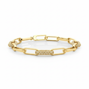 1 1/8 ctw 2 Paper Clip Bracelet — Yellow Gold