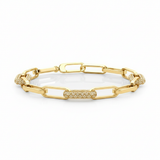 1 1/8 ctw 2 Paper Clip Bracelet — Yellow Gold