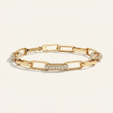 1 1/8 ctw 2 Paper Clip Bracelet — Yellow Gold