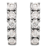 1 1/2 ct tw Round Lab Grown Diamond Accented J-Hoop Earrings in 1... - view 2