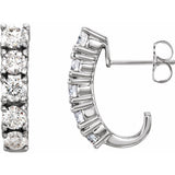 1 1/2 ct tw Round Lab Grown Diamond Accented J-Hoop Earrings in 1...