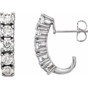 The Alcyone — Round Accented J-Hoop Earrings - Yellow