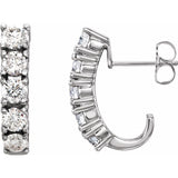 The Alcyone — Round Accented J-Hoop Earrings - Yellow