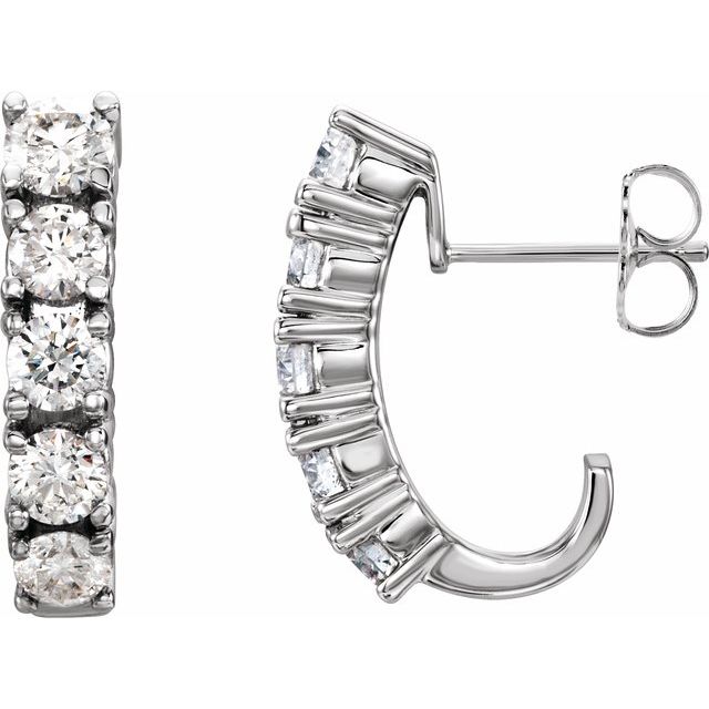 The Alcyone — Round Accented J-Hoop Earrings - Yellow