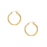 10K Gold 3x25mm Hoop Earring