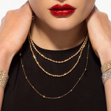 14K Polished & Diamond Cut Bead Chain