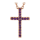 Cross Petite Lab Grown Diamond Necklace in 14K White Gold (18")...
