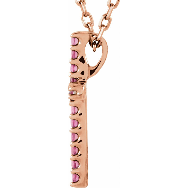 Cross Petite Lab Grown Diamond Necklace in 14K White Gold (18")... - view 2