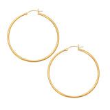 14K Gold 2x45mm Hoops