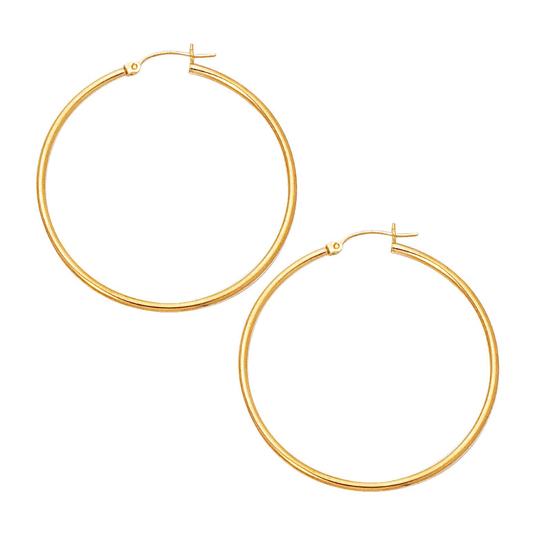 14K Gold 2x45mm Hoops