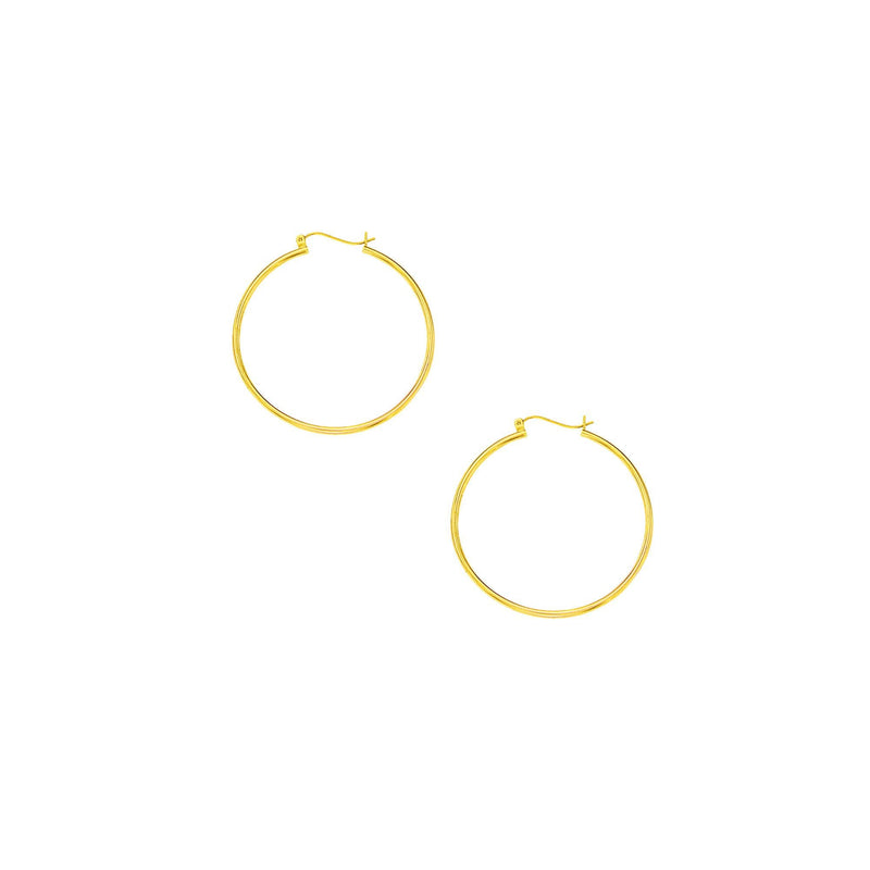 10K Gold 1.5x40mm Hoop Earring