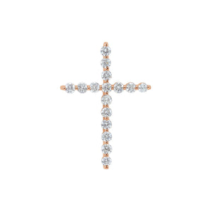 1 ct Round Lab Grown Diamond Cross Pendant in 14K White Gold...