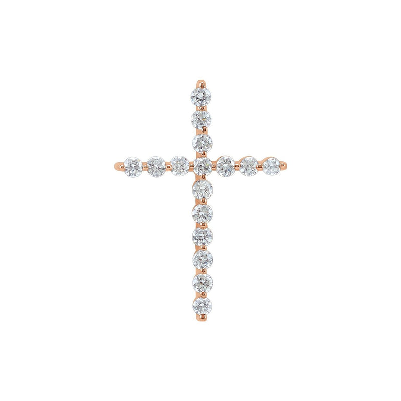 1 ct Round Lab Grown Diamond Cross Pendant in 14K White Gold...