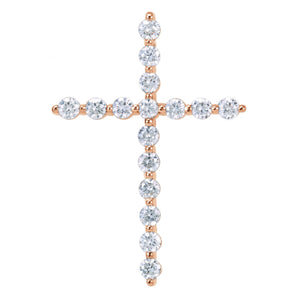 1 ct tw Cross Lab Grown Diamond Necklace in 14K White Gold (18")...
