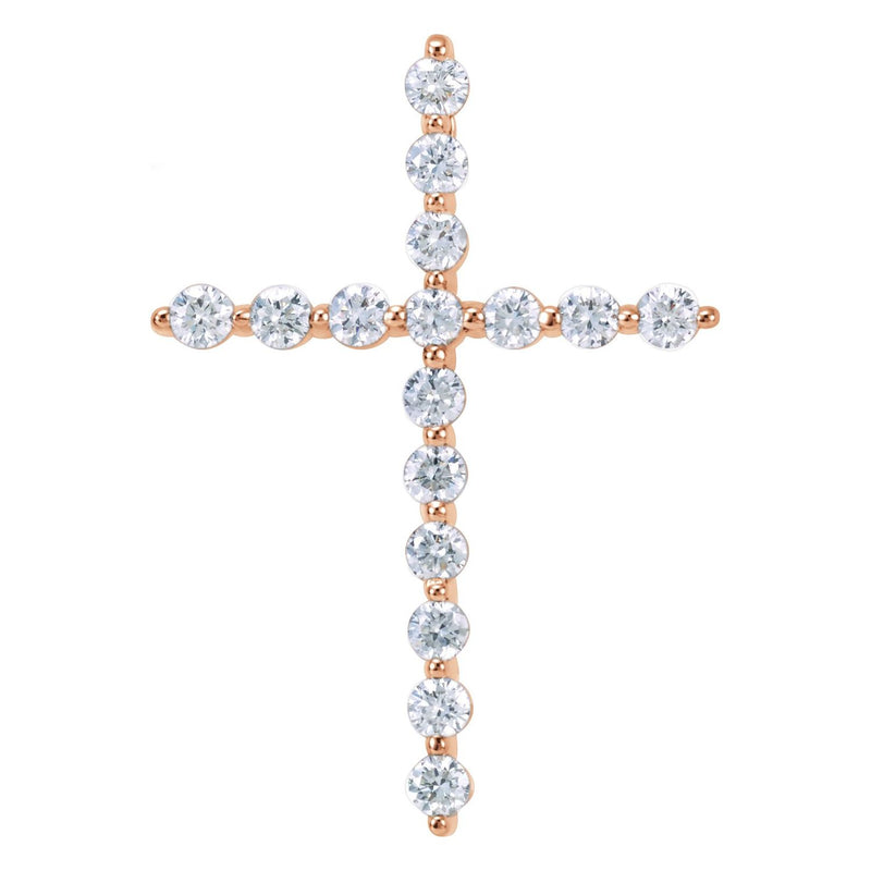 1 ct tw Cross Lab Grown Diamond Necklace in 14K White Gold (18")...