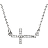 5 ct tw Cross Lab Grown Diamond Necklace in 14K White Gold (18")...