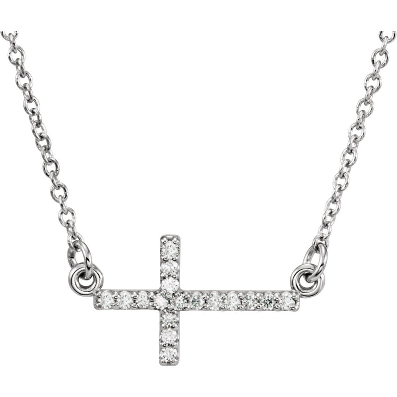 5 ct tw Cross Lab Grown Diamond Necklace in 14K White Gold (18")...