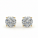 (3/4 Cttw) .37ct 4 Prong Wire Stud Earring — Yellow Gold