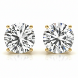 (3/8 Cttw) .15 Ct 4 Prong Wire Earrings — Yellow Gold