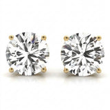 (3/8 Cttw) .15 Ct 4 Prong Wire Earrings — Yellow Gold