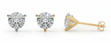 (3 Cttw) 1.5ct 3prong Wire Stud Earring — Yellow Gold