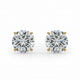 (3 Cttw) 1.5ct 4 Prong Wire Stud Earring — Yellow Gold