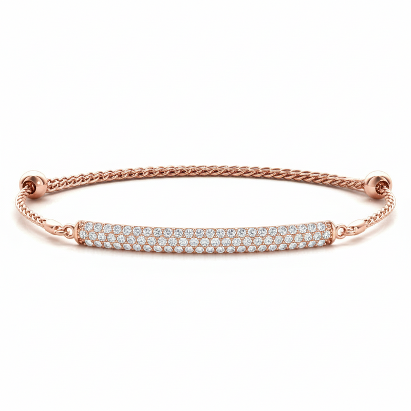 3/4 ctw 3 Row Diamond Bracelet — Rose Gold