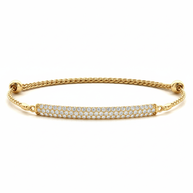 3/4 ctw 3 Row Diamond Bracelet — Yellow Gold