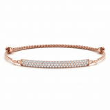 3/4 ctw 3 Row Diamond Bracelet — Rose Gold
