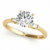 Baguette Three Stone Engagement Ring (50074-E) — Yellow Gold