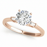 Baguette Three Stone Engagement Ring (50074-E) — Rose Gold
