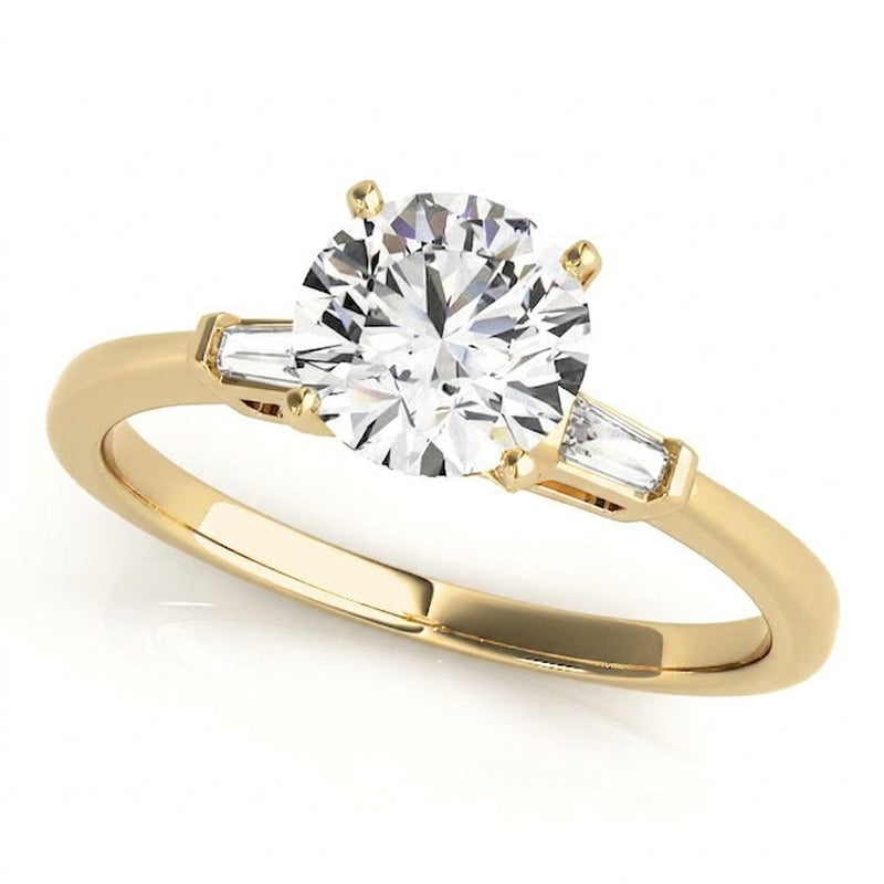 Baguette Three Stone Engagement Ring (50074-E) — Yellow Gold