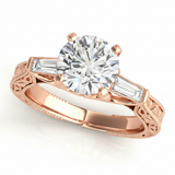 Baguette Three Stone Engagement Ring (50642-E) — Rose Gold