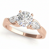 Pear Three Stone Engagement Ring (50333-E) — Rose Gold