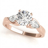 Pear Three Stone Engagement Ring (50333-E) — Rose Gold