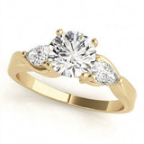 Pear Three Stone Engagement Ring (50333-E) — Yellow Gold