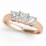 Princess Three Stone Engagement Ring (81883) — Rose Gold