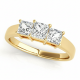 Princess Three Stone Engagement Ring (81883) — Yellow Gold
