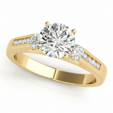 Round Three Stone Engagement Ring (50316-E) — Yellow Gold