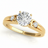Round Three Stone Engagement Ring (50447-E) — Yellow Gold