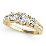 Round Three Stone Engagement Ring (50470-E) — Yellow Gold
