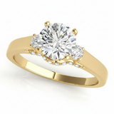Round Three Stone Engagement Ring (50506-E) — Yellow Gold