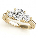 Round Three Stone Engagement Ring (50529-E) — Yellow Gold