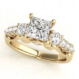 Round Three Stone Engagement Ring (50583-E) — Yellow Gold
