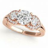 Round Three Stone Engagement Ring (50789-E) — Rose Gold