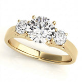 Round Three Stone Engagement Ring (80767) — Yellow Gold