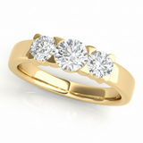 Round Three Stone Engagement Ring (81755) — Yellow Gold