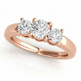 Round Three Stone Engagement Ring (81881) — Rose Gold