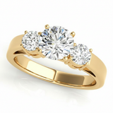 Round Three Stone Engagement Ring (81882) — Yellow Gold