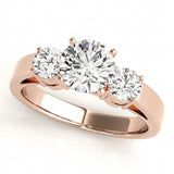 Round Three Stone Engagement Ring (81882) — Rose Gold